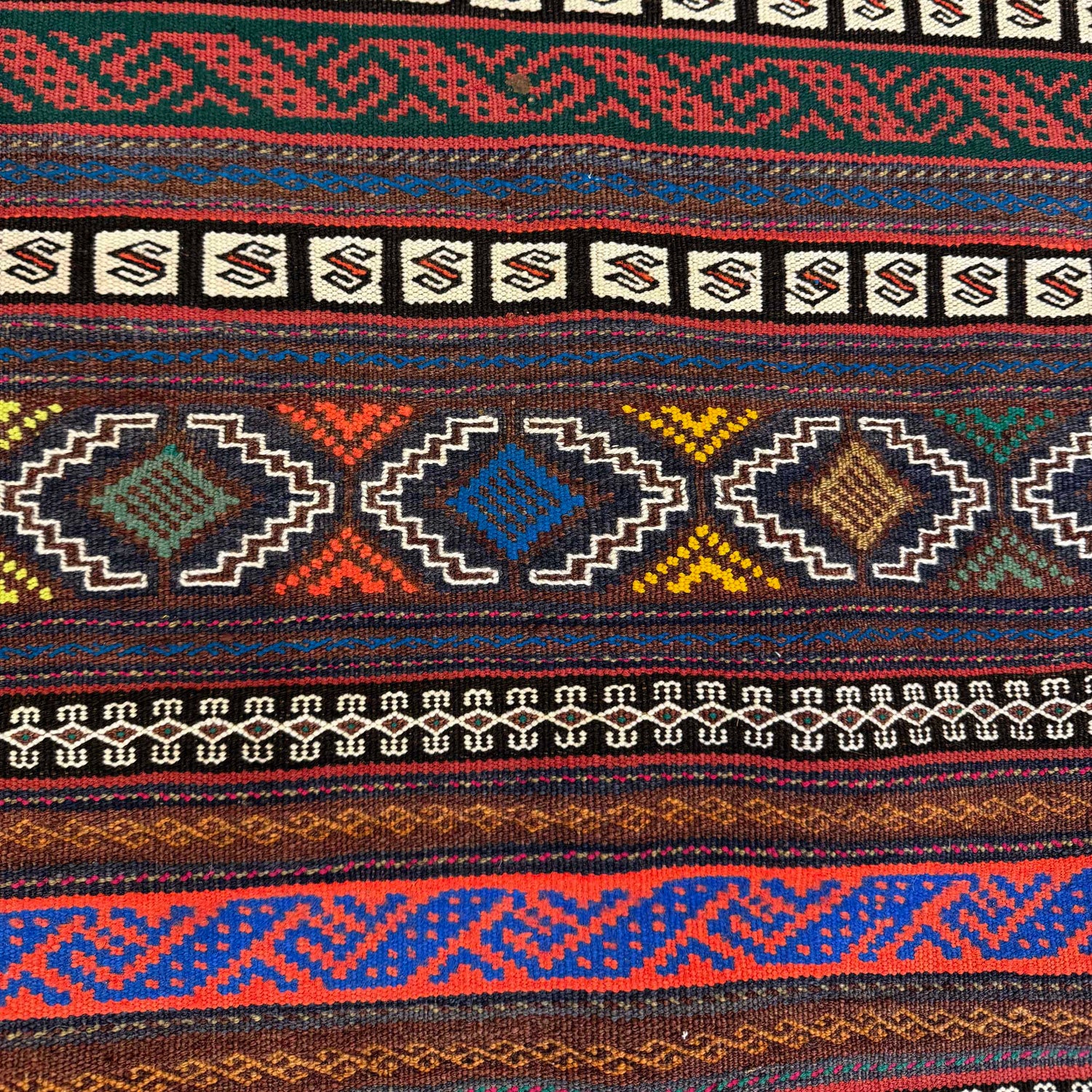 Laghari Kilim Area Rug Handmade Multi Geometric 4x7 ft