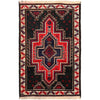 Baluchi Rug Handmade Black Floral 2x4 ft