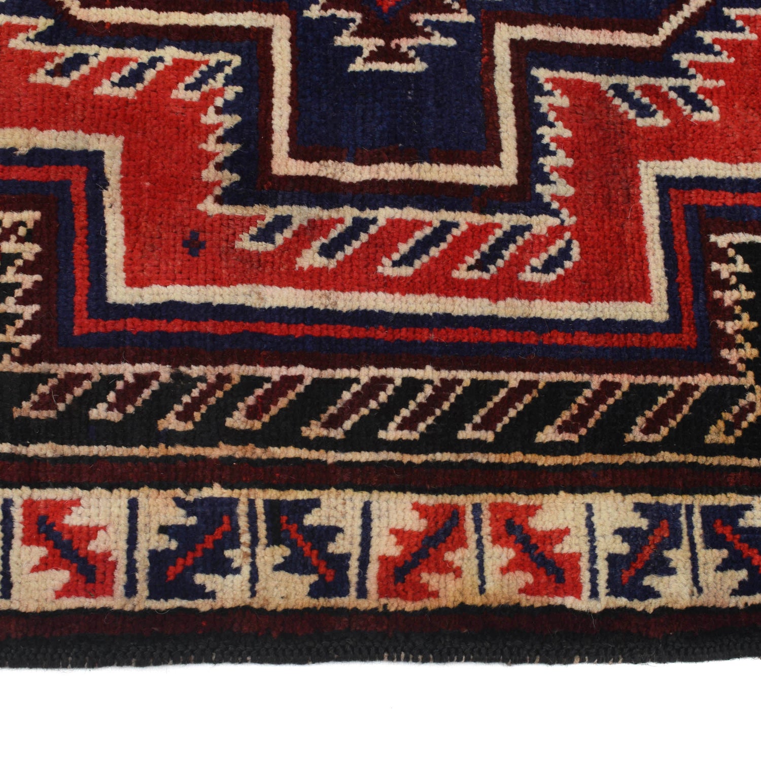 Baluchi Rug Handmade Black Floral 2x4 ft