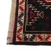Baluchi Rug Handmade Black Floral 2x4 ft