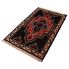 Baluchi Rug Handmade Black Floral 2x4 ft