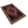 Baluchi Rug Handmade Black Floral 2x4 ft