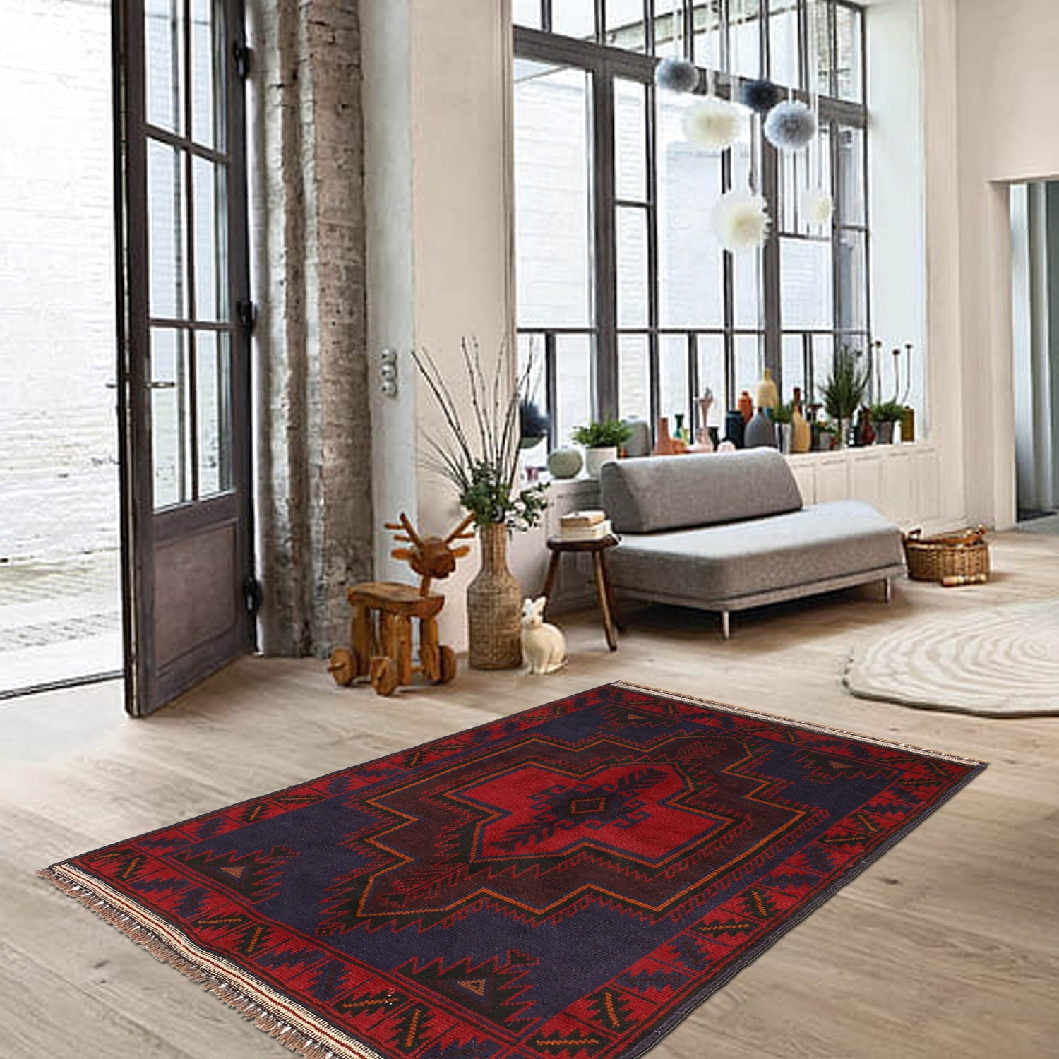 Baluchi Rug Handmade Multi Floral 3x5 ft