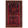 Baluchi Rug Handmade Multi Prayer Design 3x5 ft
