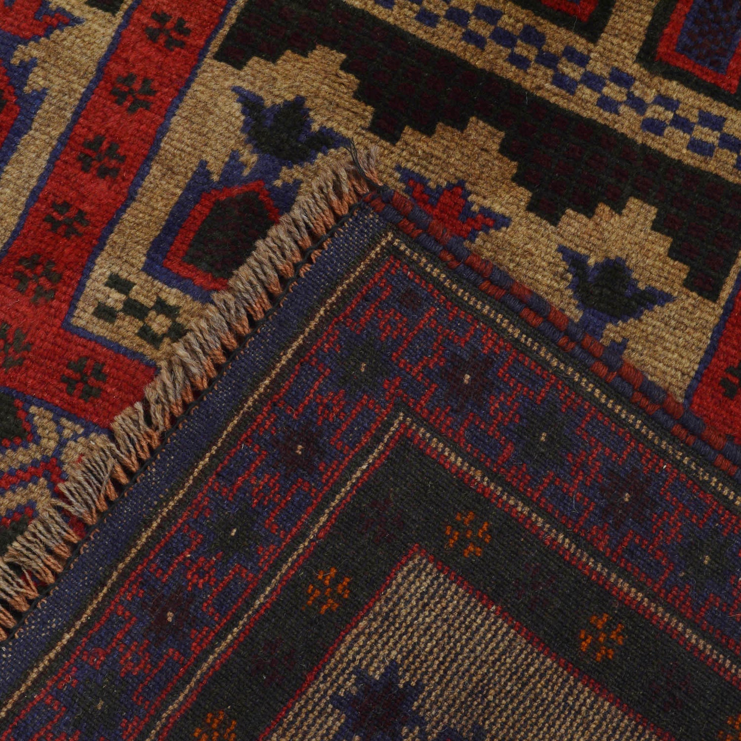 Baluchi Rug Handmade Beige Prayer Design 3x5 ft