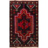 Baluchi Rug Handmade Black Floral 2x4 ft