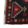 Baluchi Rug Handmade Black Floral 2x4 ft