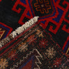 Baluchi Rug Handmade Black Floral 2x4 ft