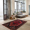 Baluchi Rug Handmade Black Floral 2x4 ft