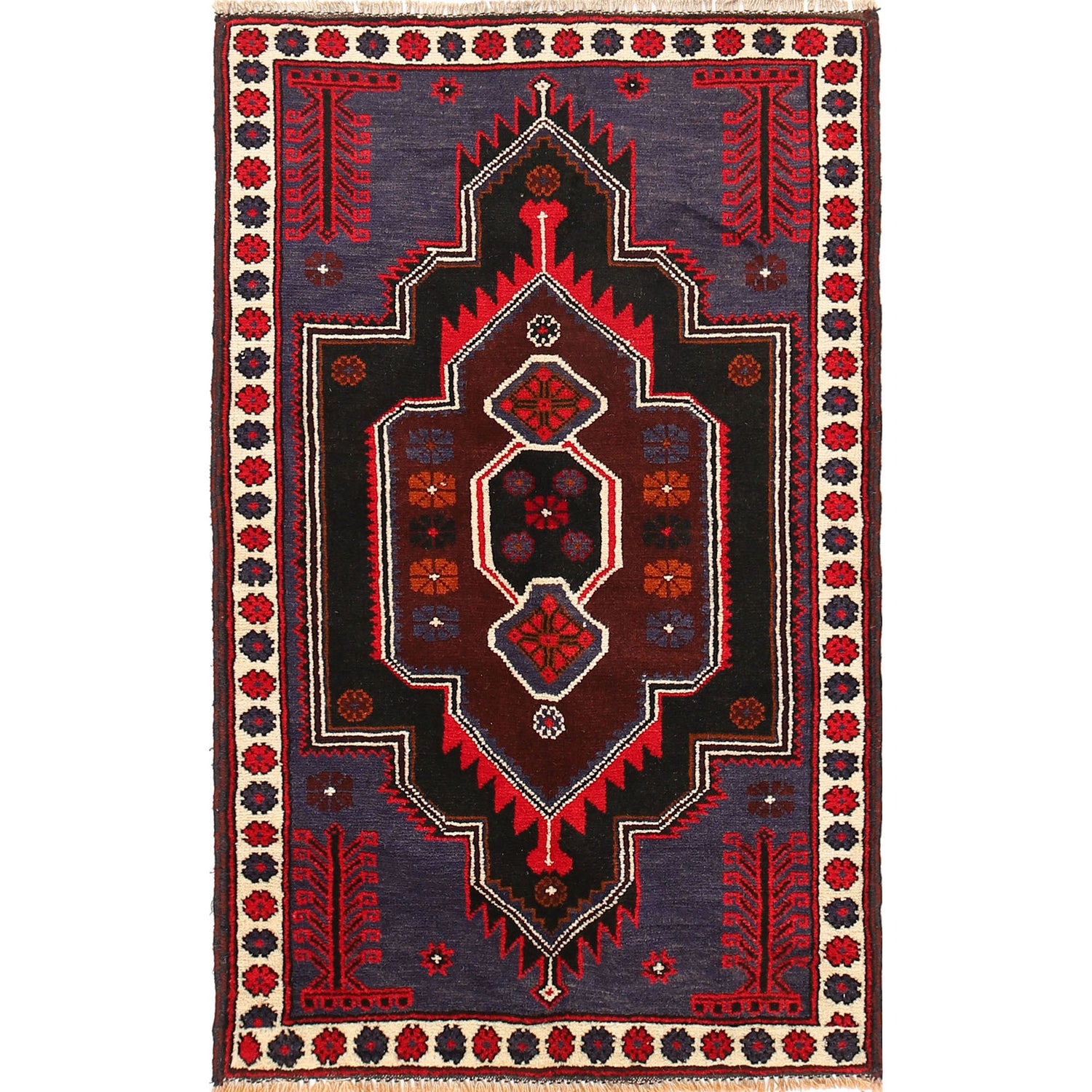 Baluchi Rug Handmade Multi Geometric 3x5 ft