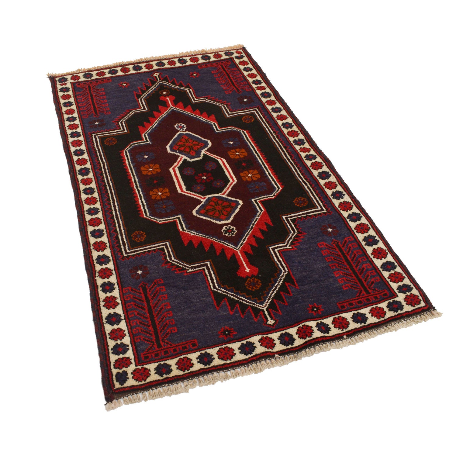 Baluchi Rug Handmade Multi Geometric 3x5 ft