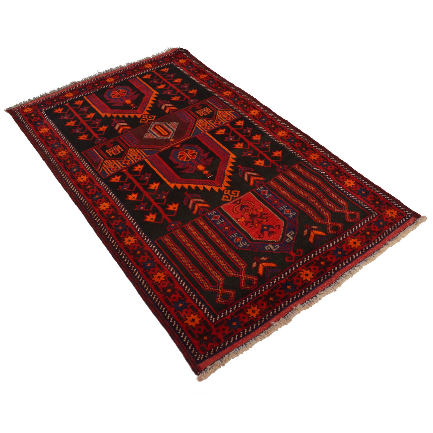Baluchi Rug Handmade Multi Prayer Design 3x5 ft