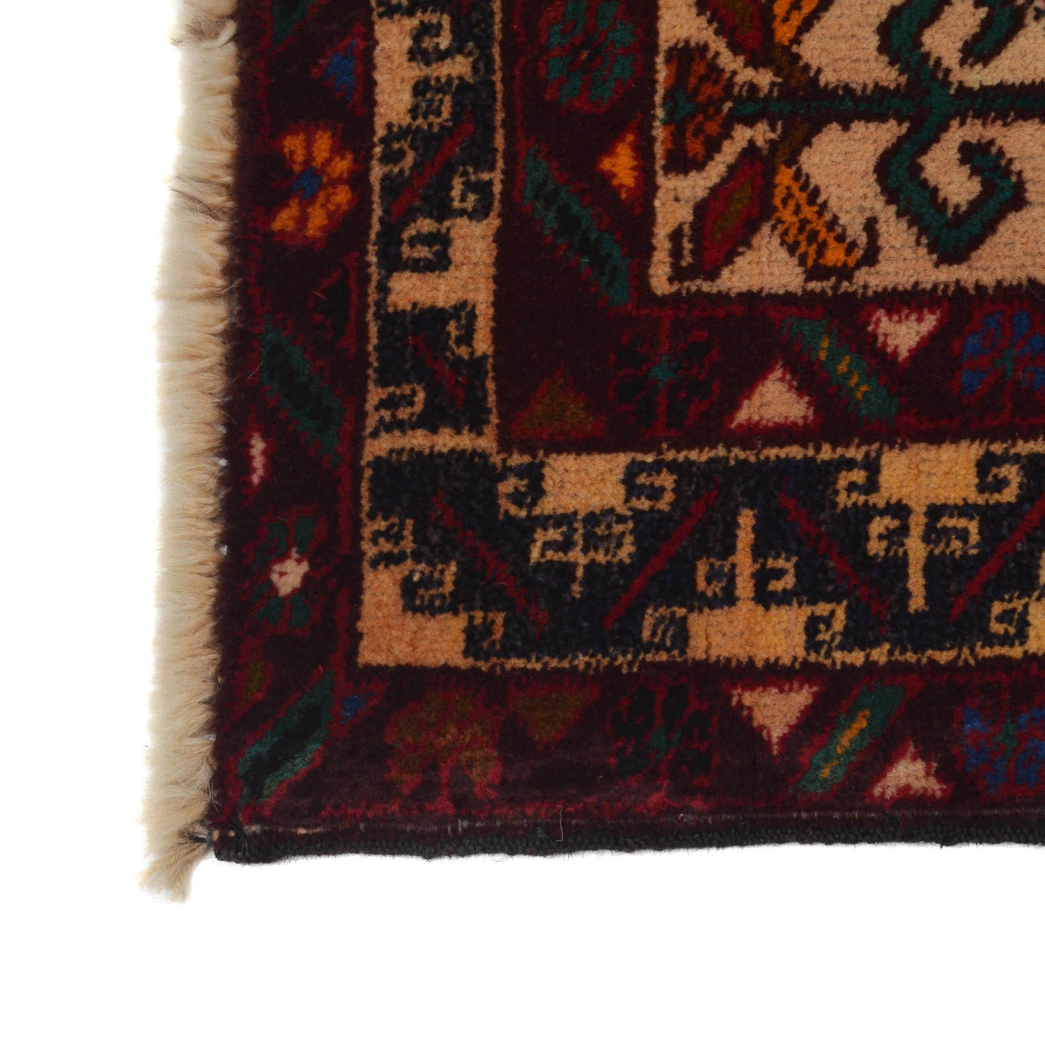 Baluchi Rug Handmade Multi Geometric 3x5 ft
