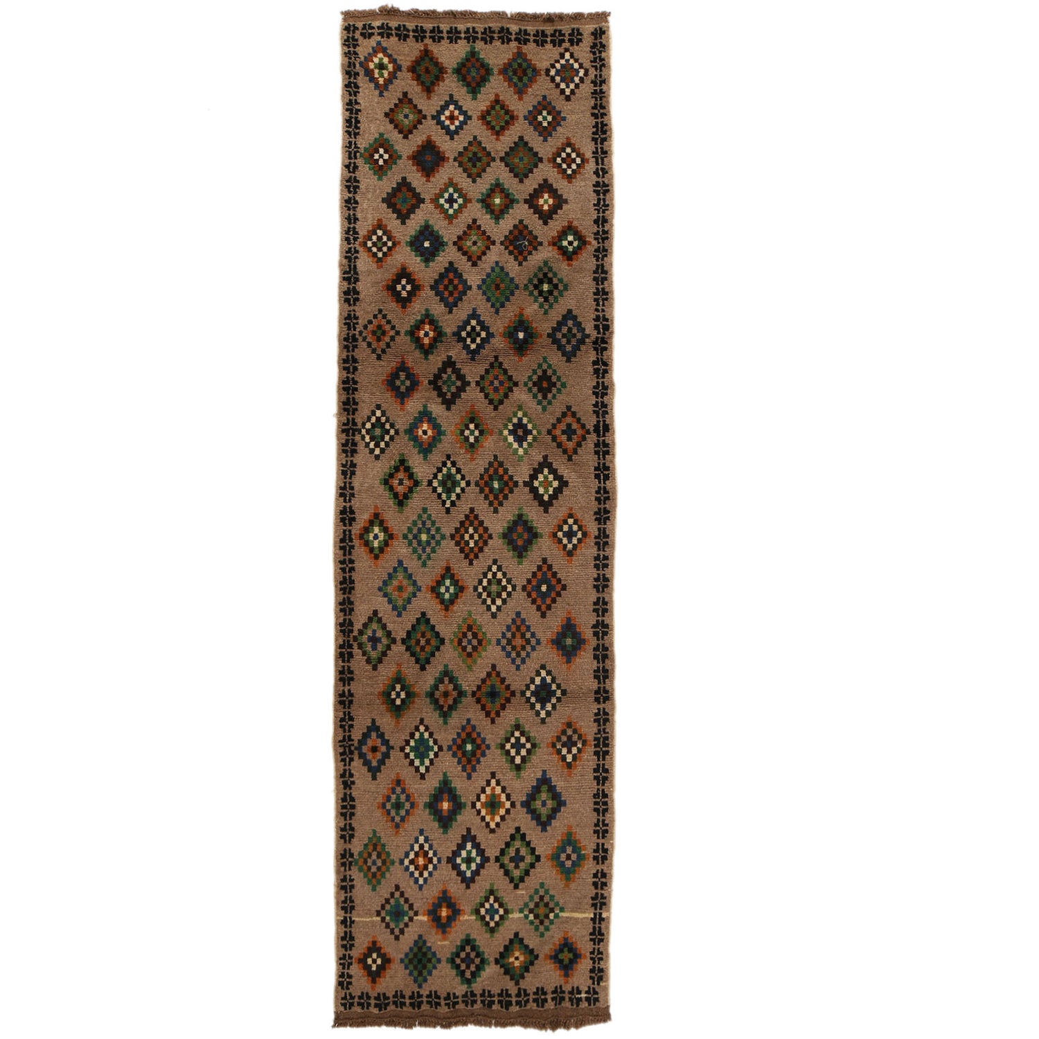 Baluchi Runner Rug Handmade Tan 10' Runner
