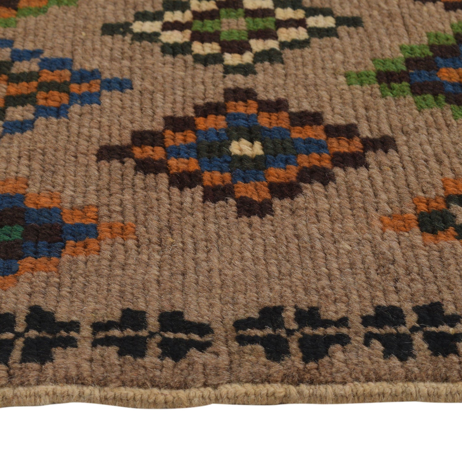 Baluchi Runner Rug Handmade Tan 10' Runner