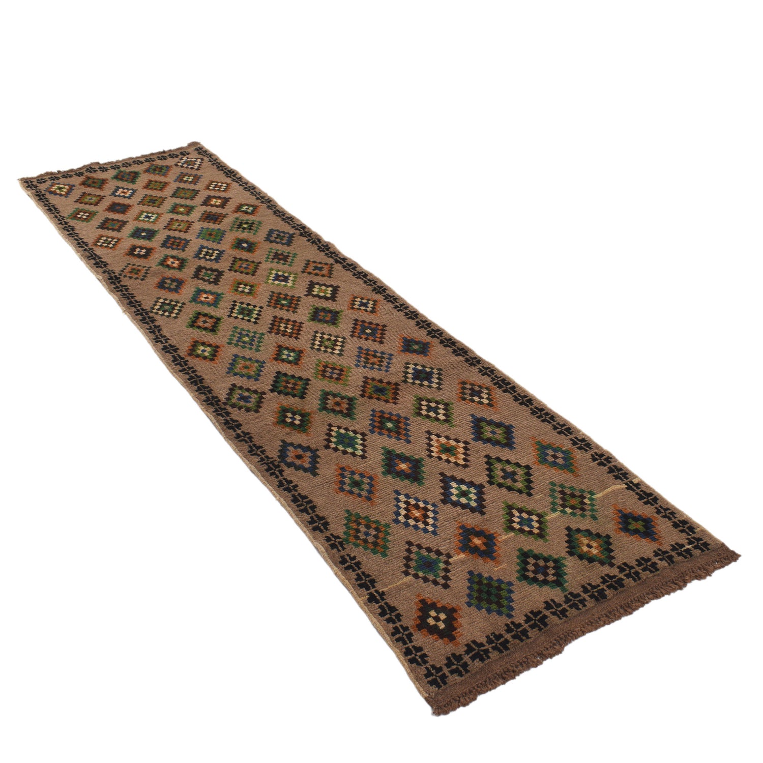 Baluchi Runner Rug Handmade Tan 10' Runner