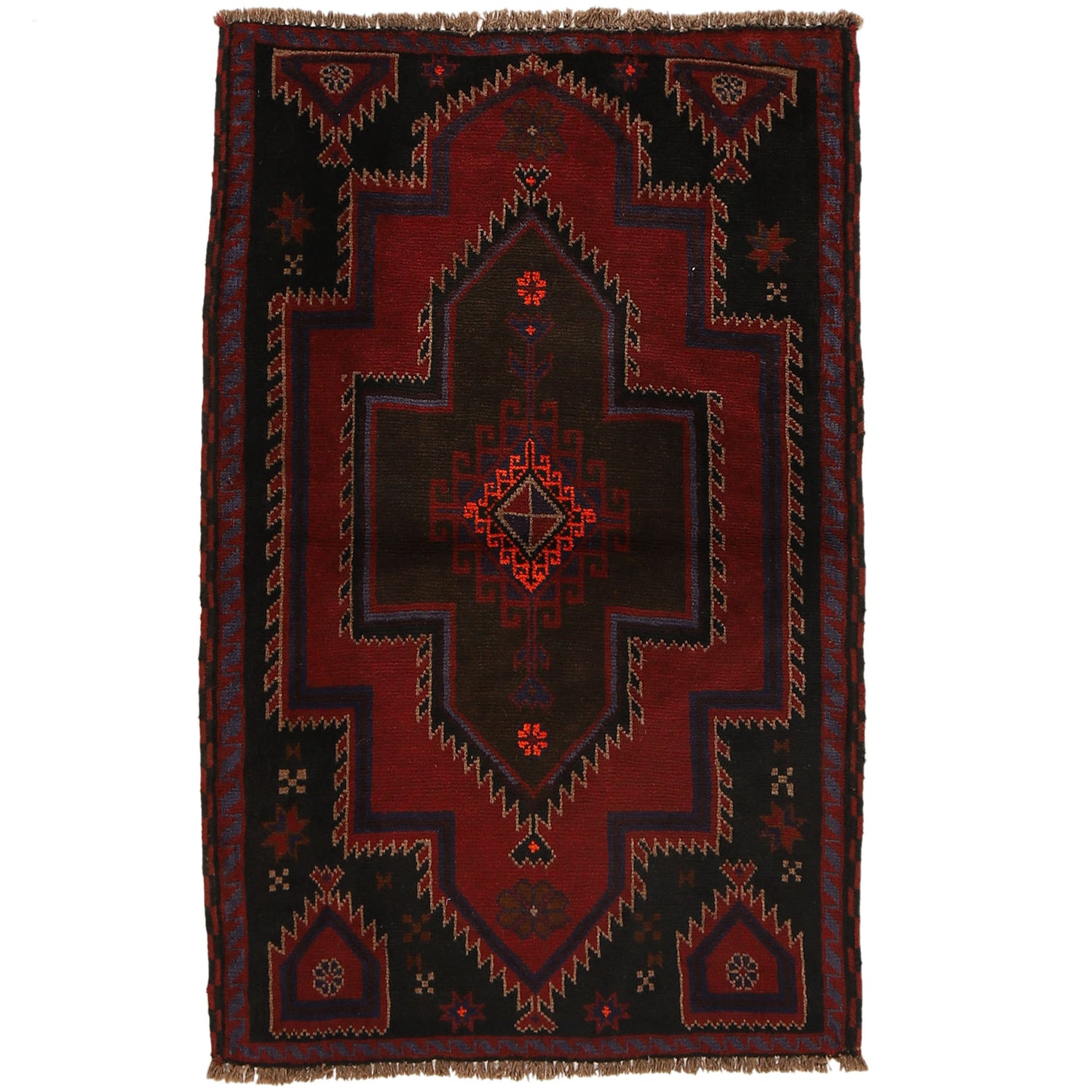 Baluchi Rug Handmade Multi Floral 3x5 ft