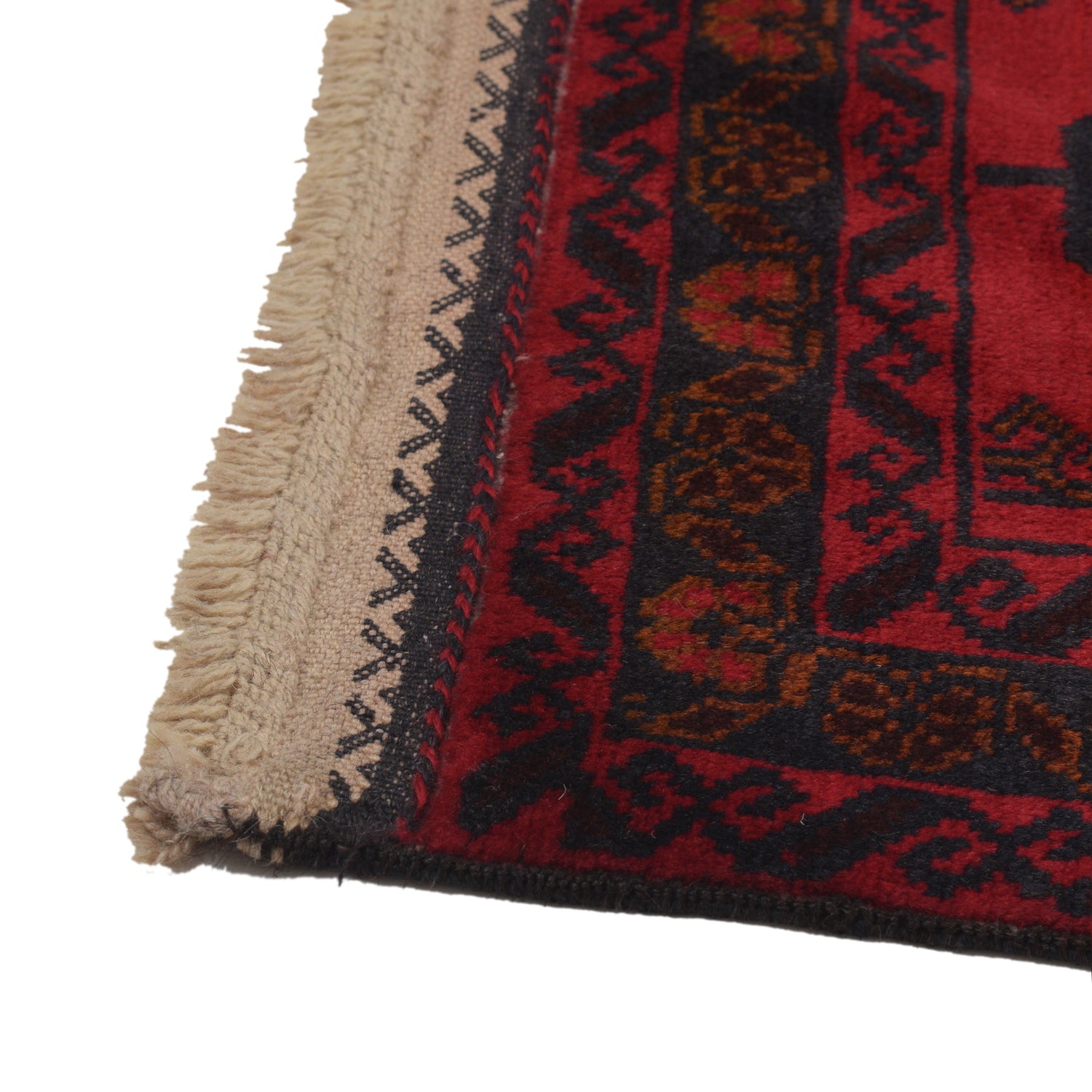 Baluchi Rug Handmade Red Geometric 2x4 ft