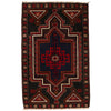 Baluchi Rug Handmade Black Floral 2x4 ft