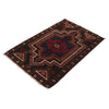 Baluchi Rug Handmade Black Floral 2x4 ft