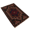 Baluchi Rug Handmade Black Floral 2x4 ft