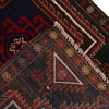 Baluchi Rug Handmade Black Floral 2x4 ft