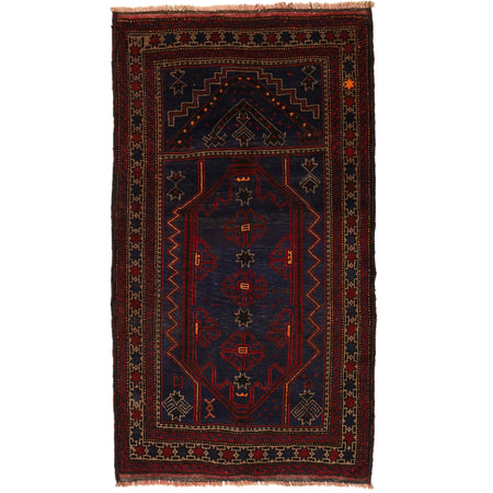 Baluchi Rug Handmade Multi Prayer Design 3x5 ft