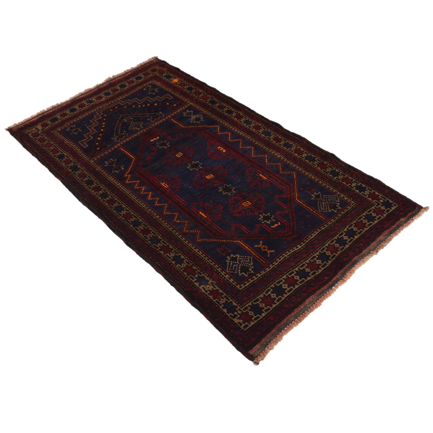 Baluchi Rug Handmade Multi Prayer Design 3x5 ft