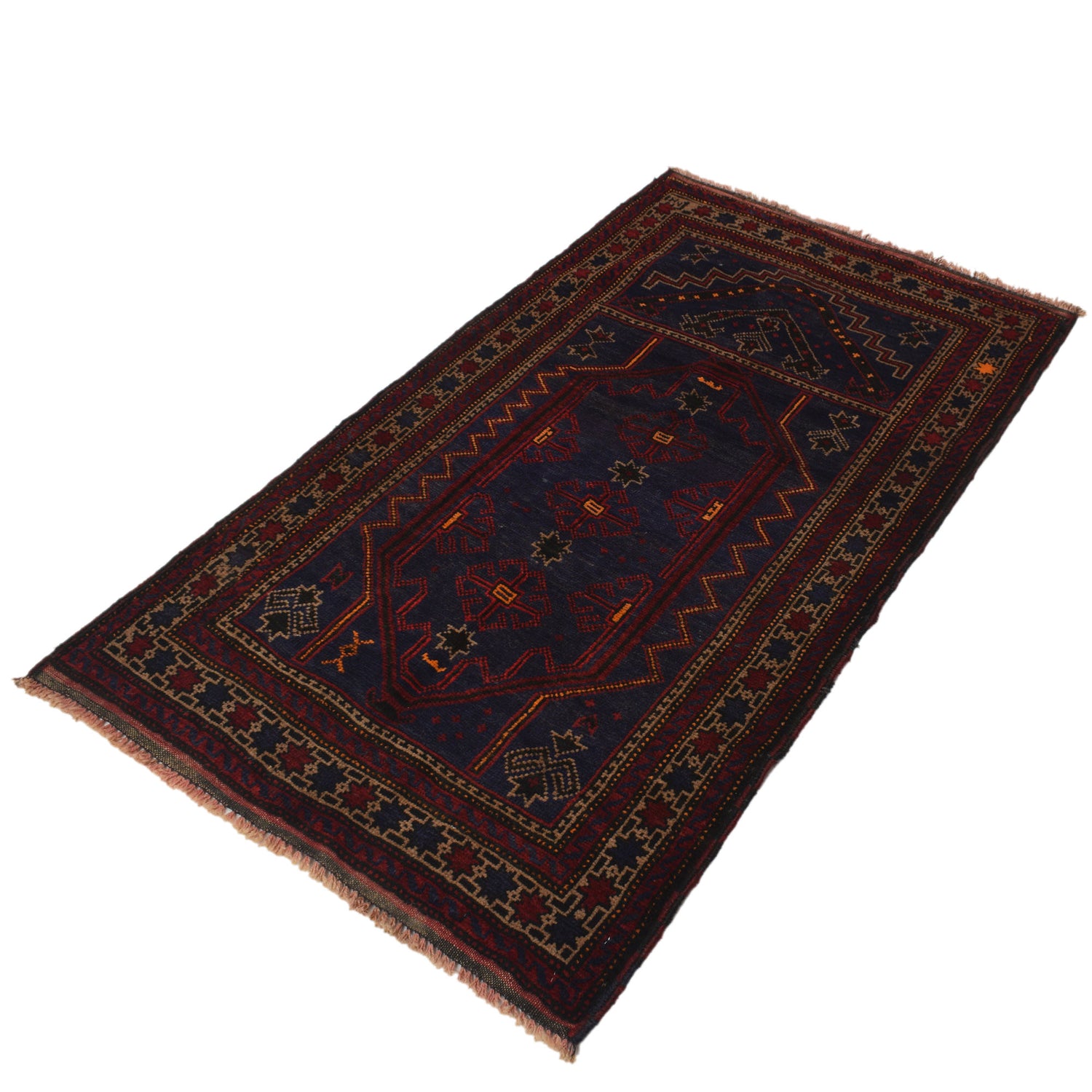 Baluchi Rug Handmade Multi Prayer Design 3x5 ft