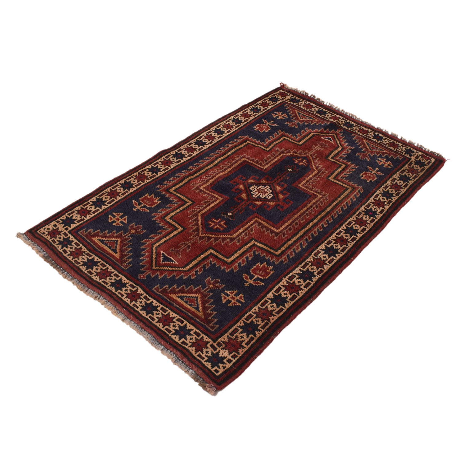 Baluchi Rug Handmade Multi Floral 2x4 ft