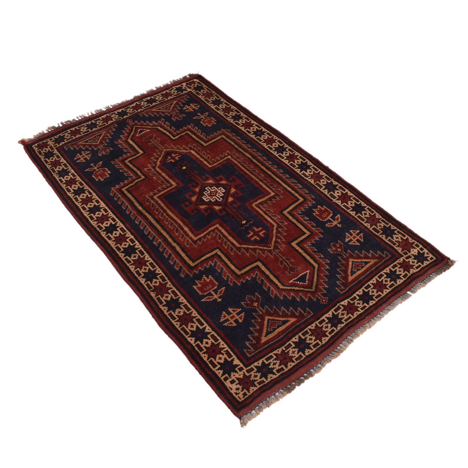 Baluchi Rug Handmade Multi Floral 2x4 ft