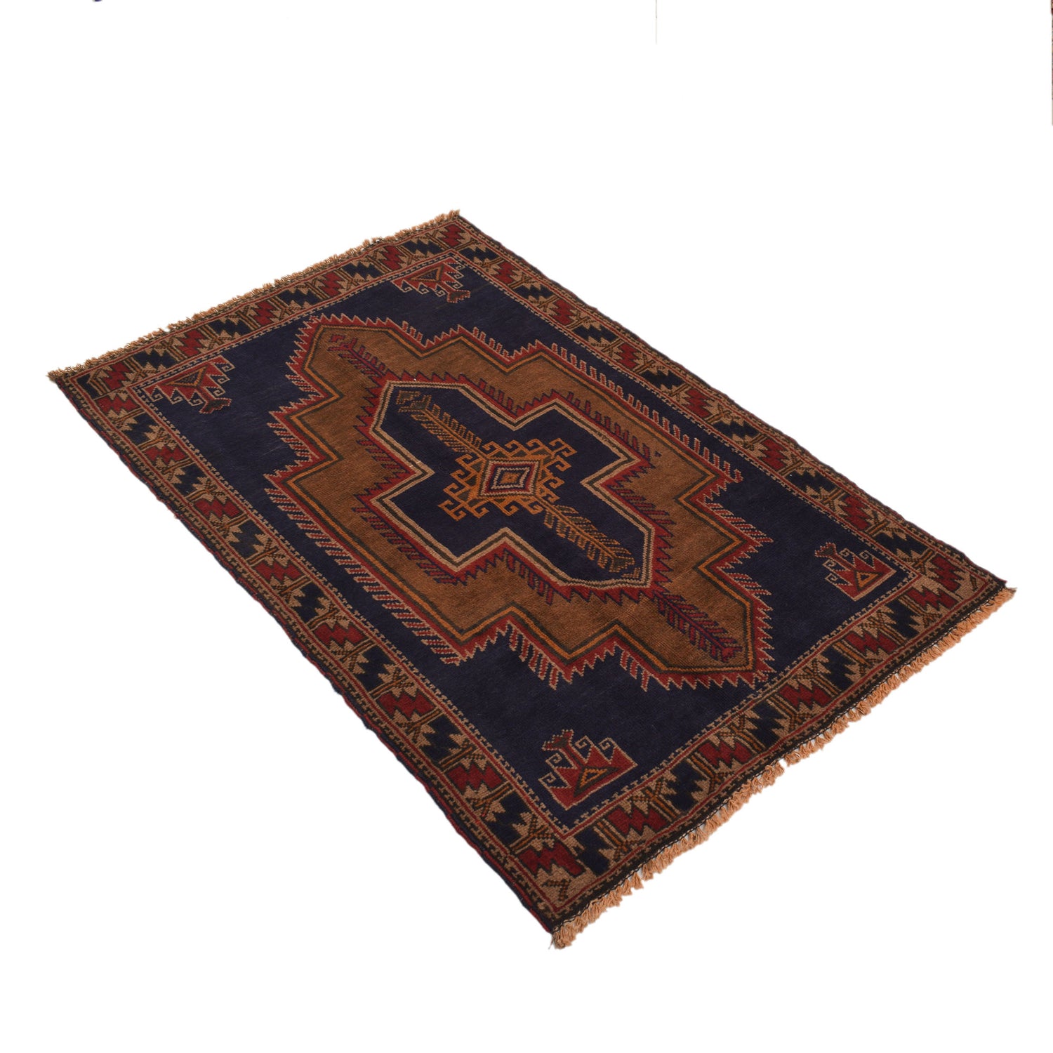 Baluchi Rug Handmade Multi Geometric 3x5 ft