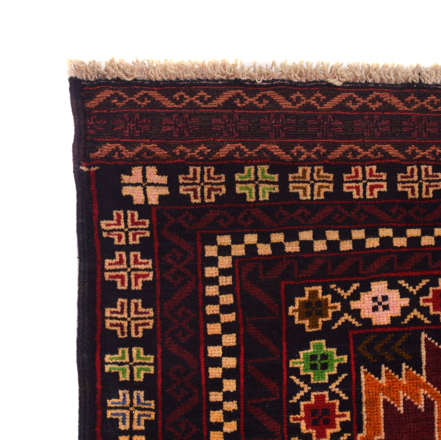Baluchi Rug Handmade Multi Geometric 4x6 ft