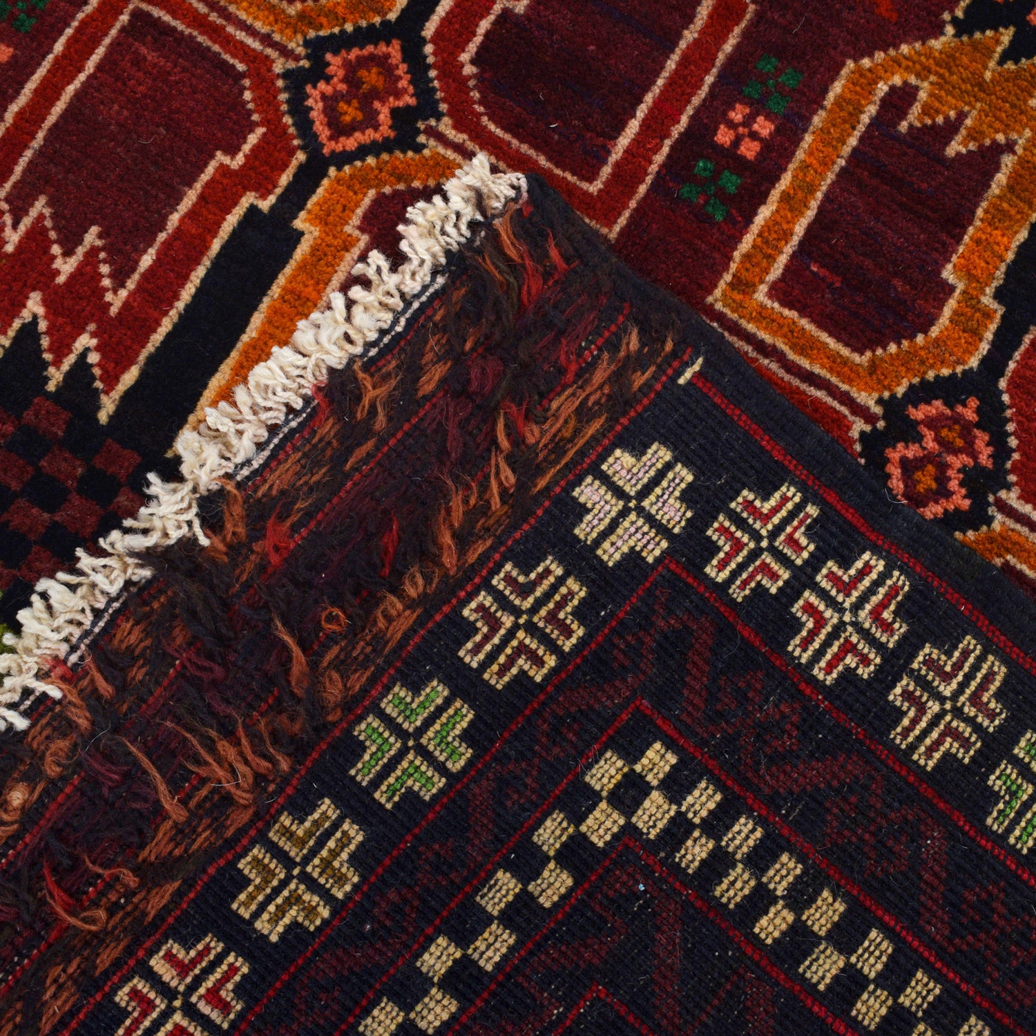 Baluchi Rug Handmade Multi Geometric 4x6 ft