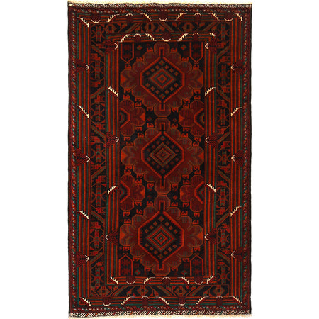 Baluchi Rug Handmade Multi Geometric 4x6 ft