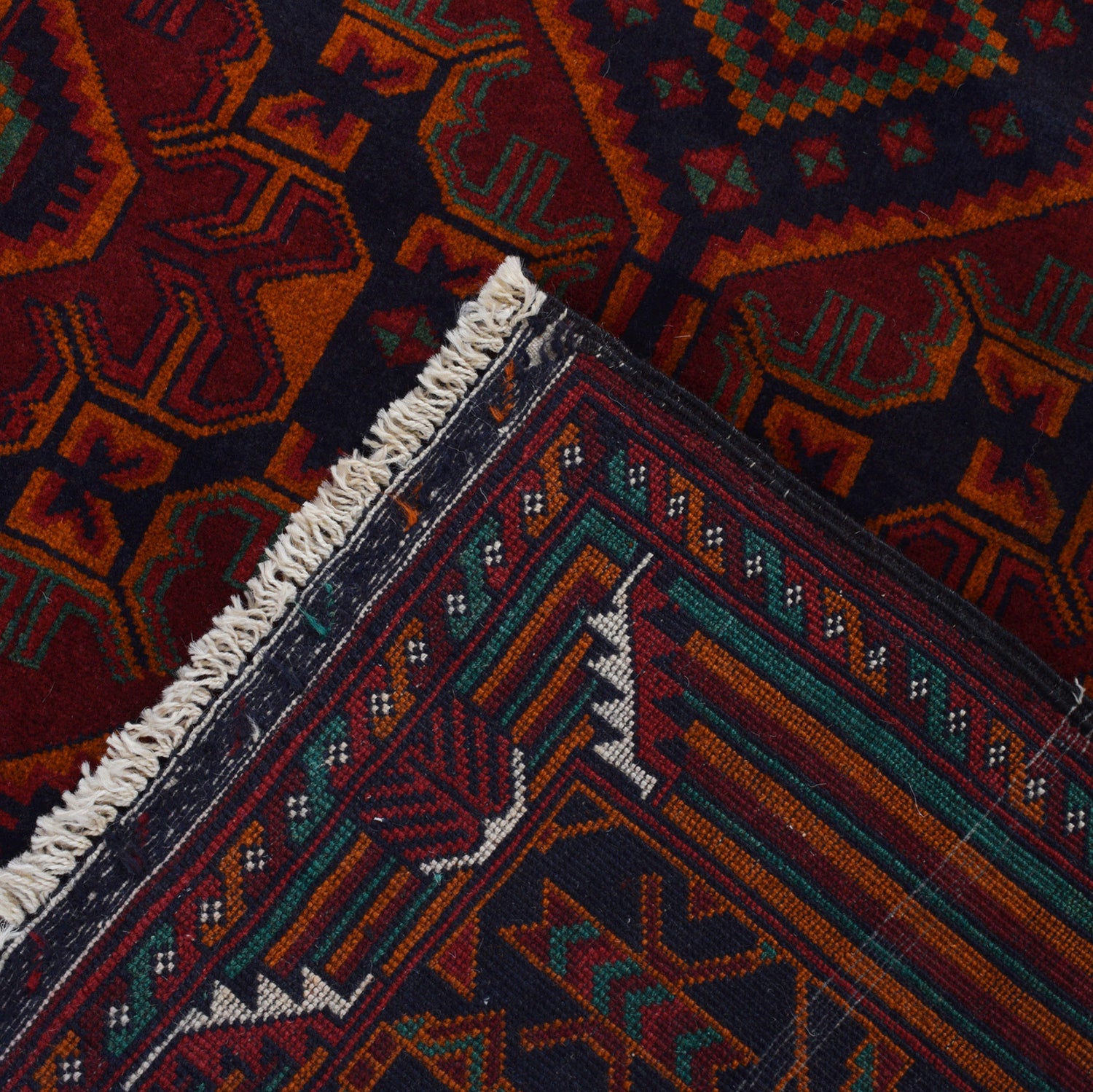 Baluchi Rug Handmade Multi Geometric 4x6 ft