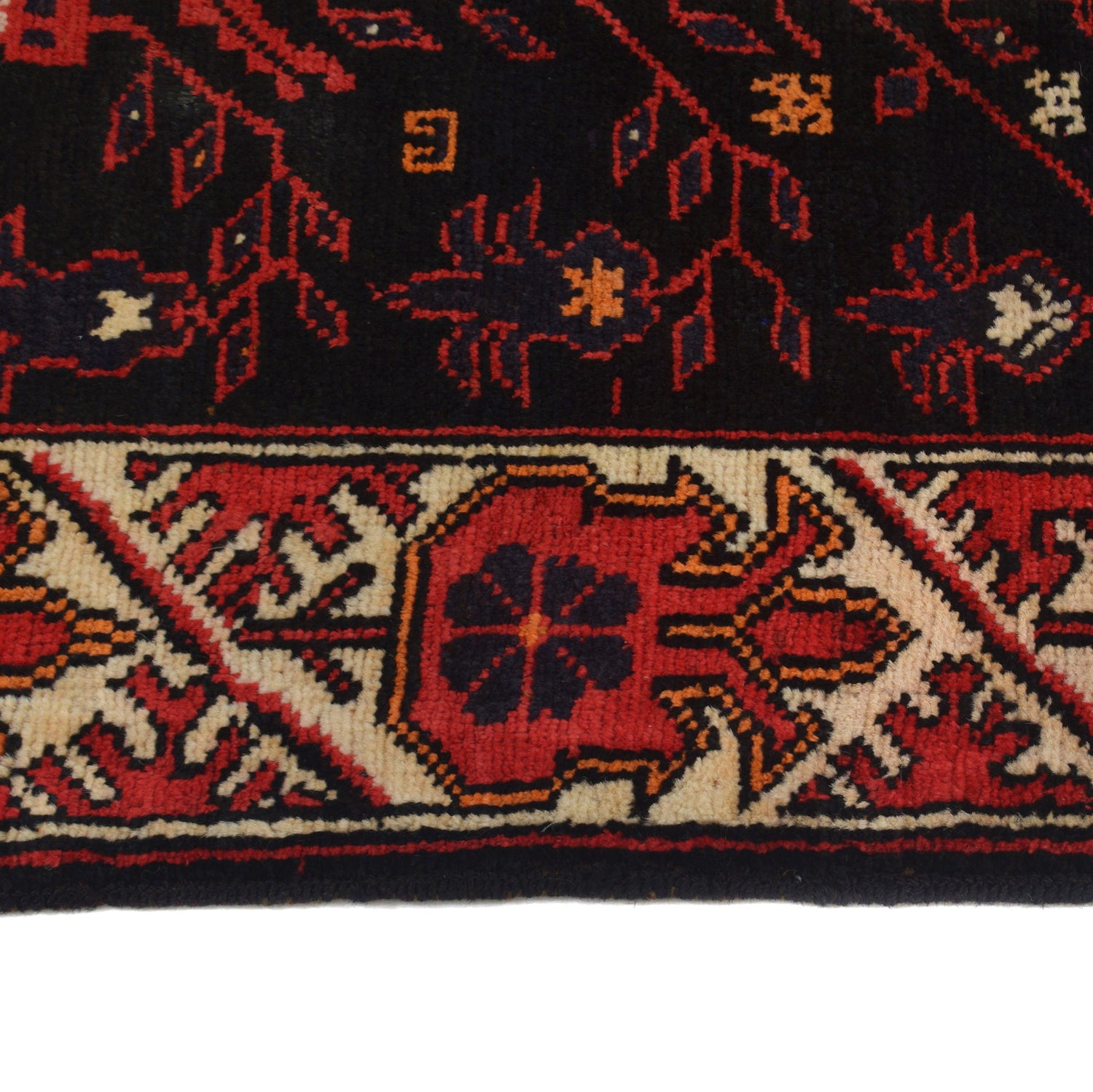 Baluchi Rug Handmade Black Prayer Design 3x5 ft