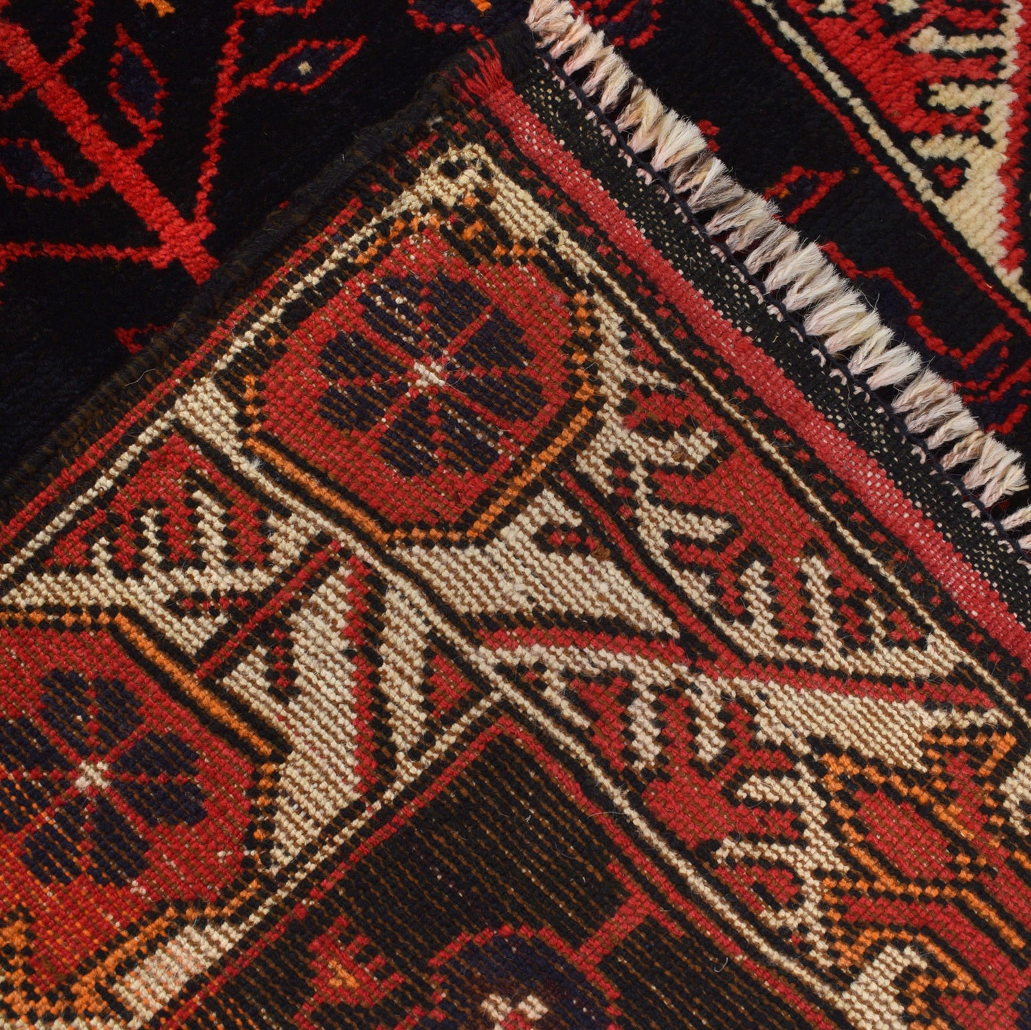 Baluchi Rug Handmade Black Prayer Design 3x5 ft