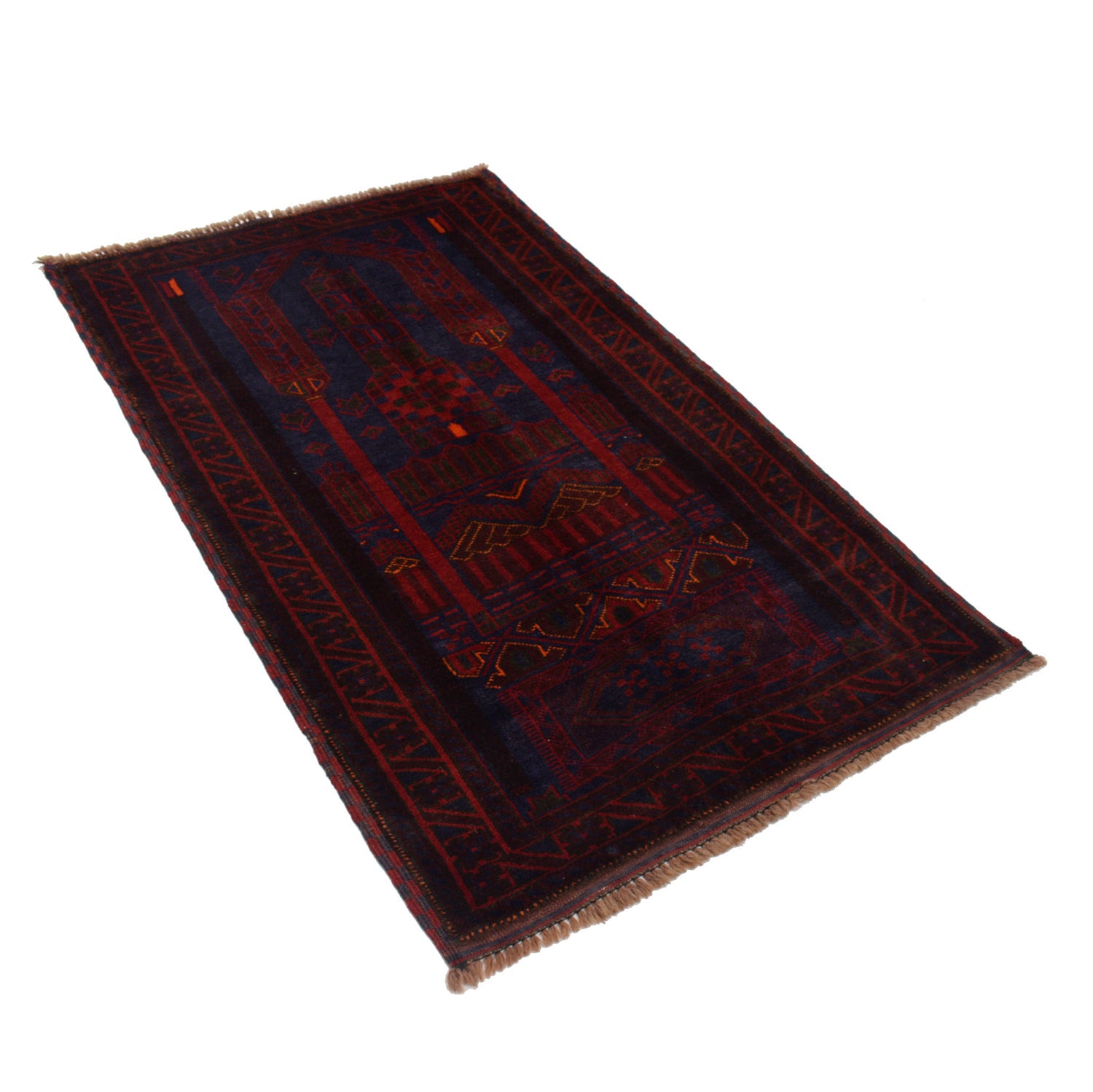 Baluchi Rug Handmade Multi Prayer Design 3x5 ft