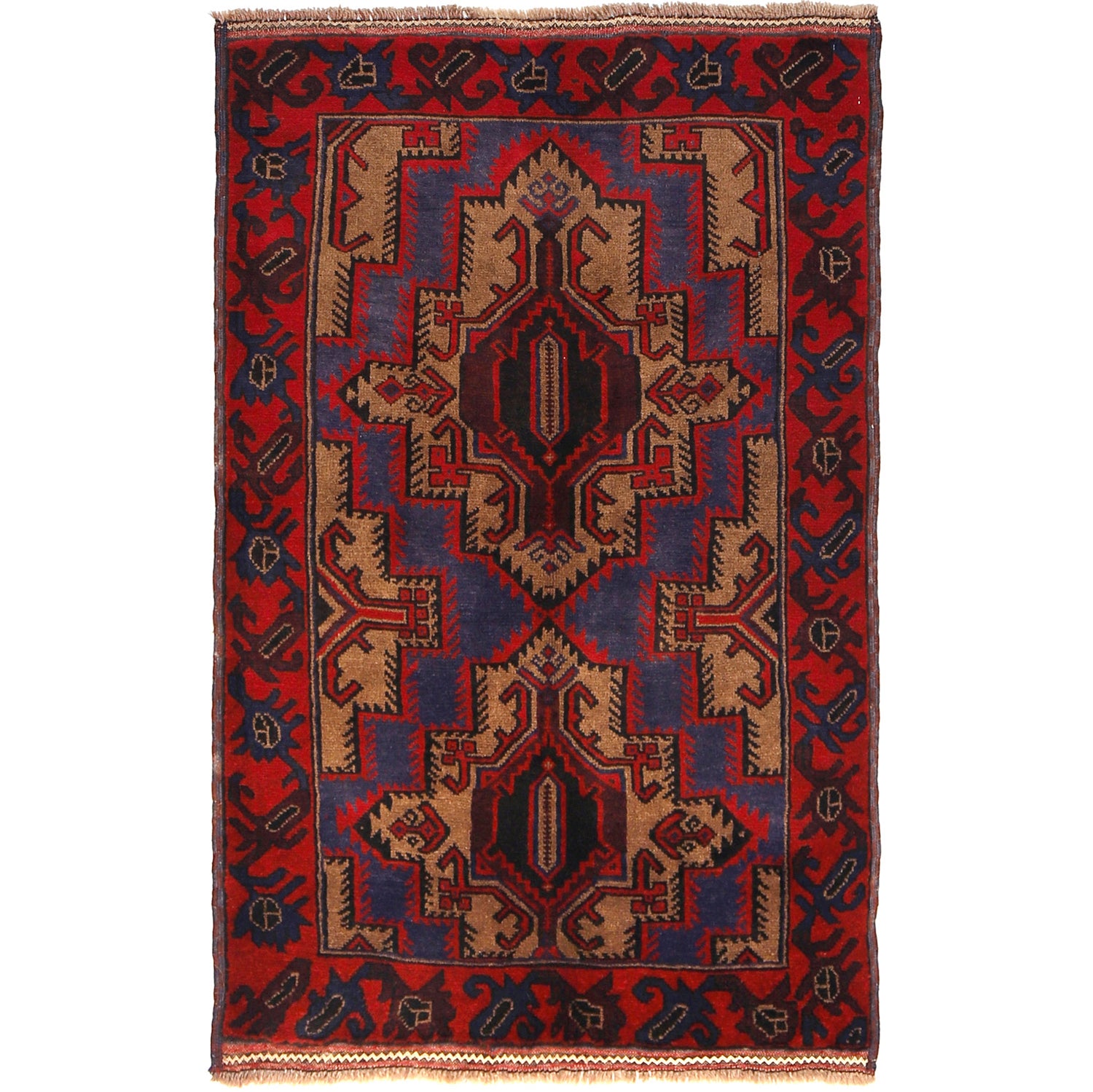 Baluchi Rug Handmade Multi Floral 3x5 ft