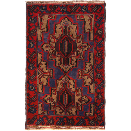 Baluchi Rug Handmade Multi Floral 3x5 ft