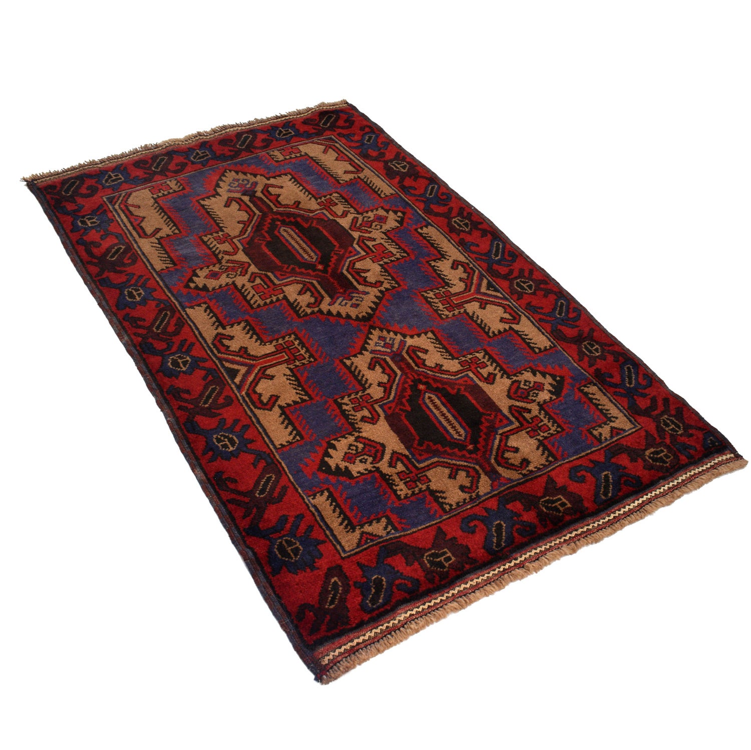 Baluchi Rug Handmade Multi Floral 3x5 ft