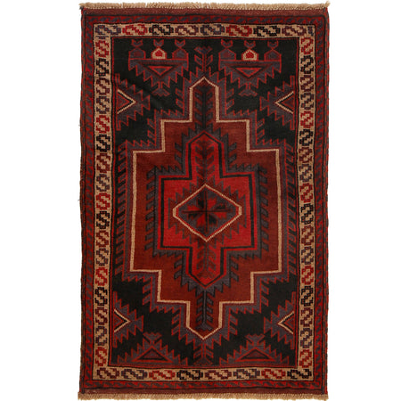 Baluchi Rug Handmade Multi Floral 3x5 ft