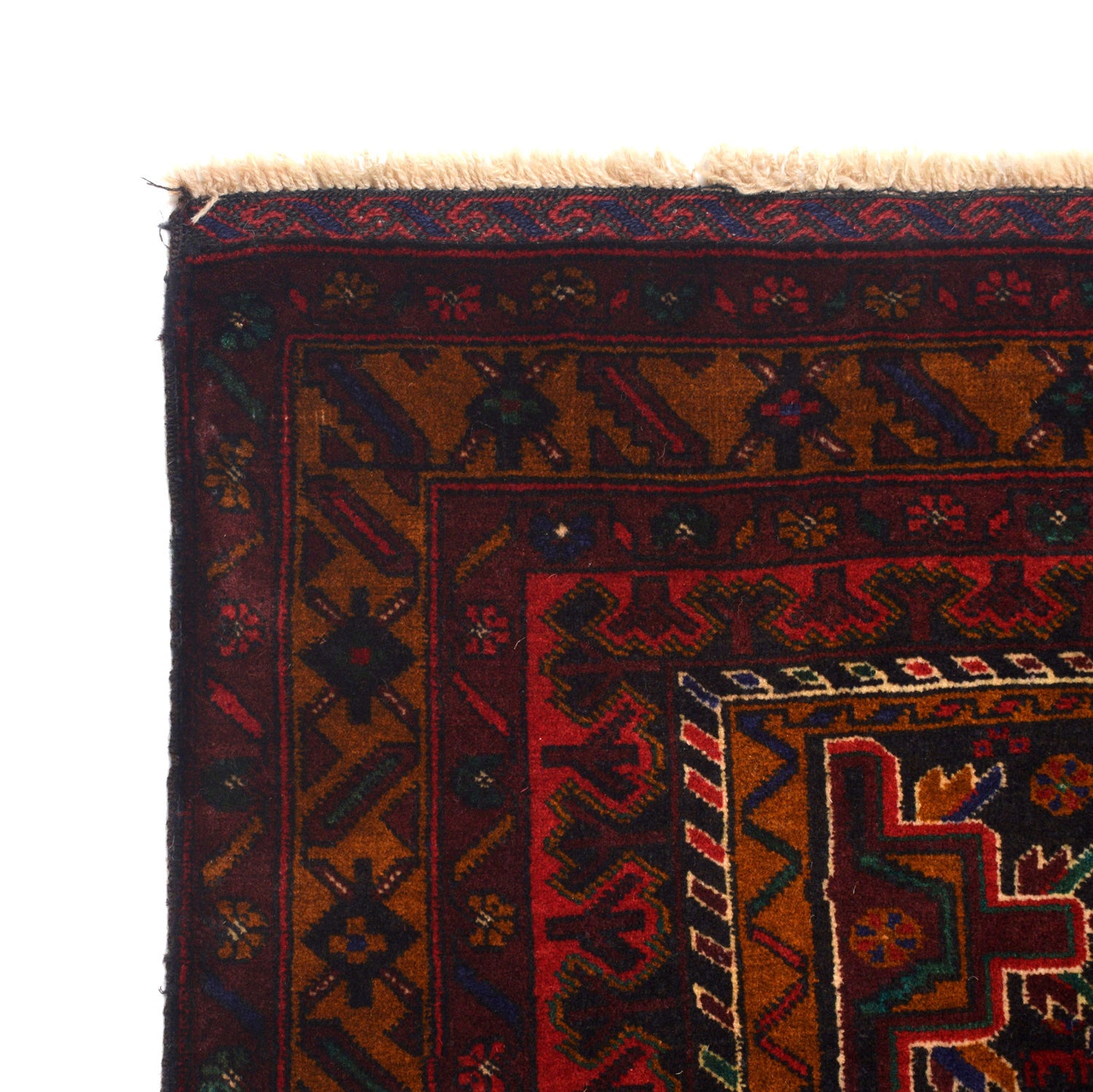 Baluchi Rug Handmade Multi Geometric 4x6 ft