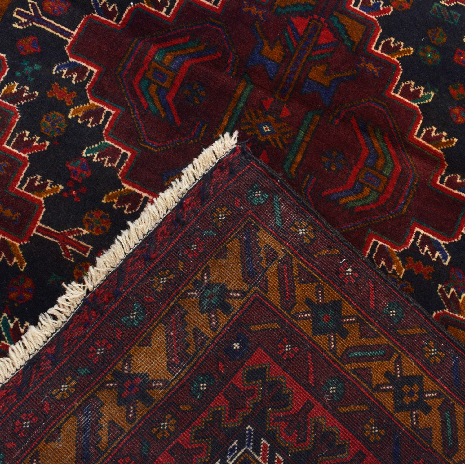 Baluchi Rug Handmade Multi Geometric 4x6 ft