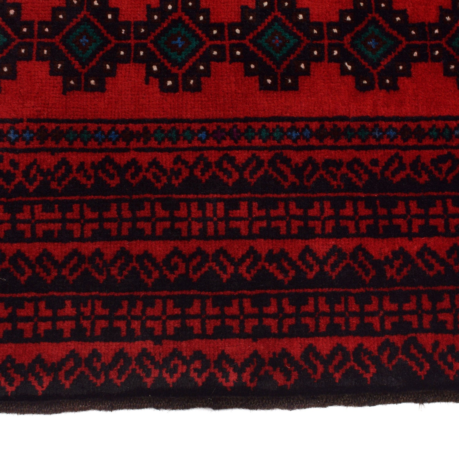 Baluchi Rug Handmade Red Geometric 3x5 ft