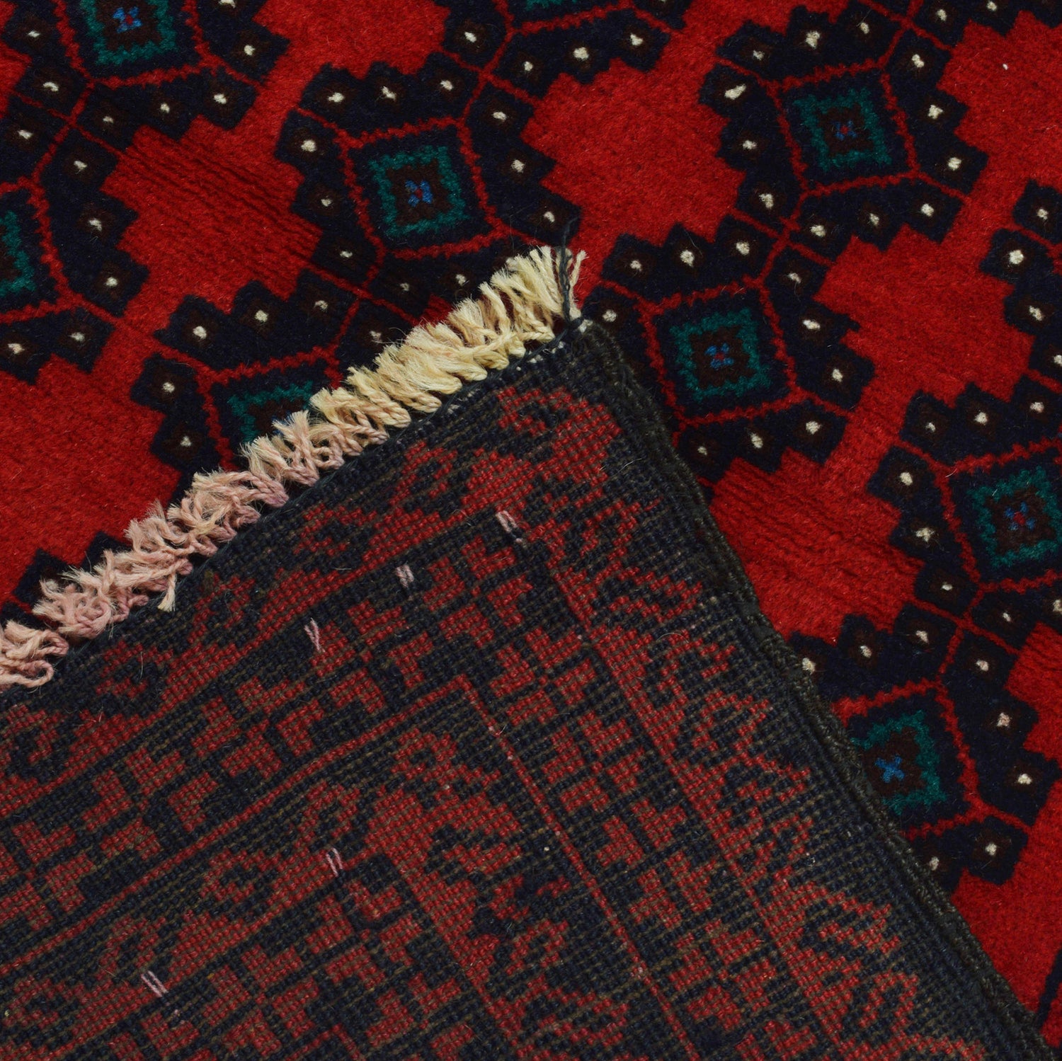 Baluchi Rug Handmade Red Geometric 3x5 ft