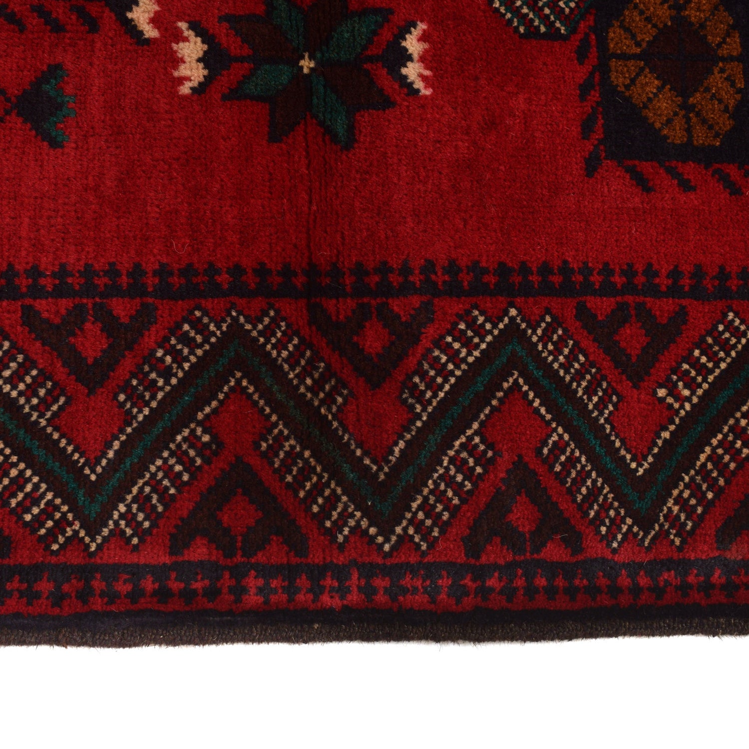 Baluchi Rug Handmade Red Geometric 3x5 ft