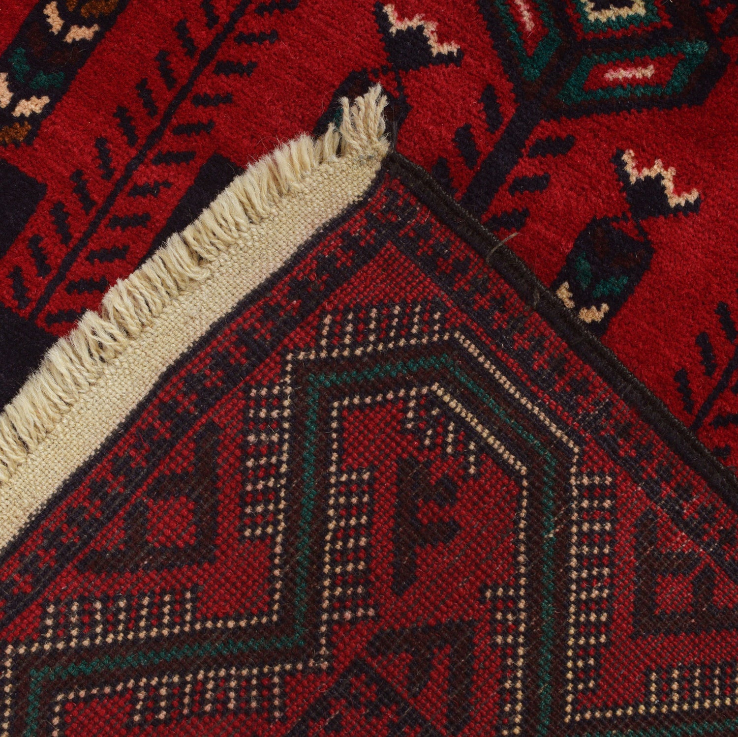 Baluchi Rug Handmade Red Geometric 3x5 ft