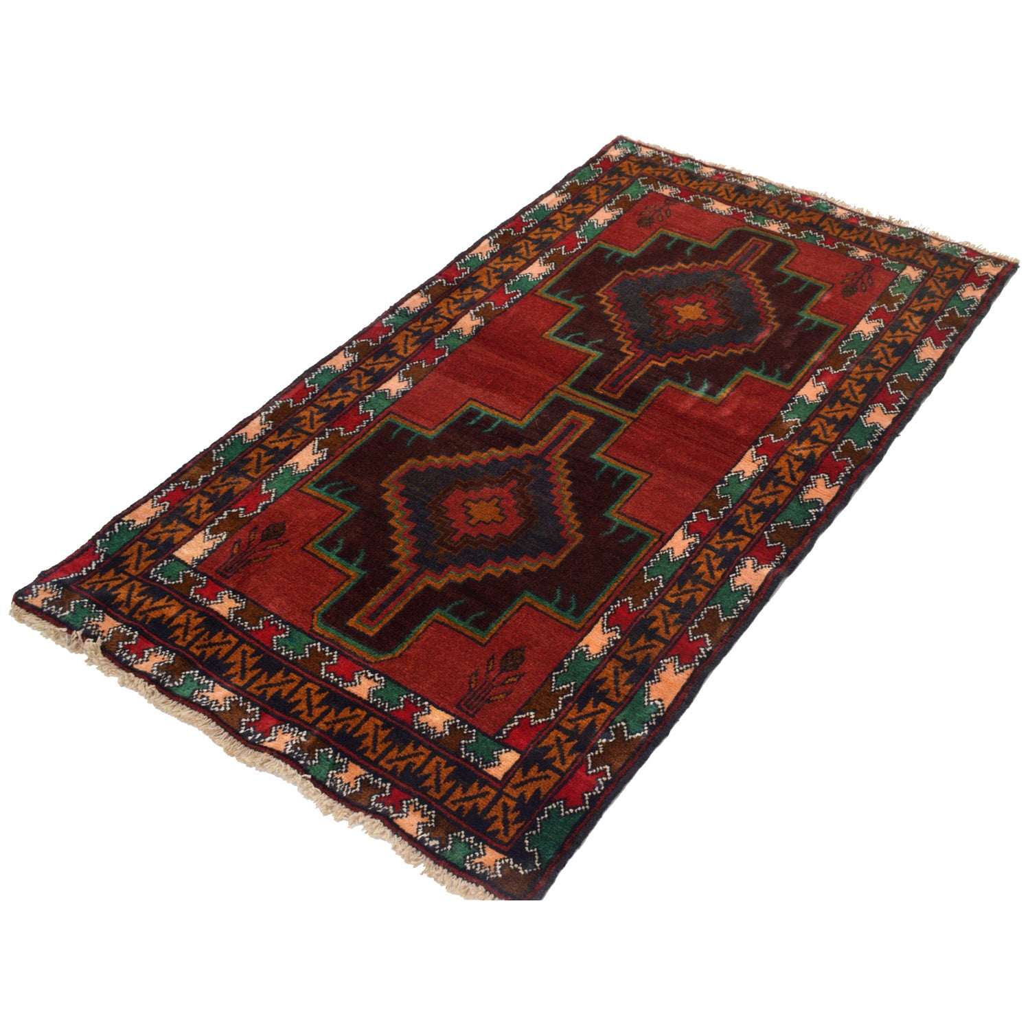 Baluchi Rug Handmade Multi Geometric 3x5 ft
